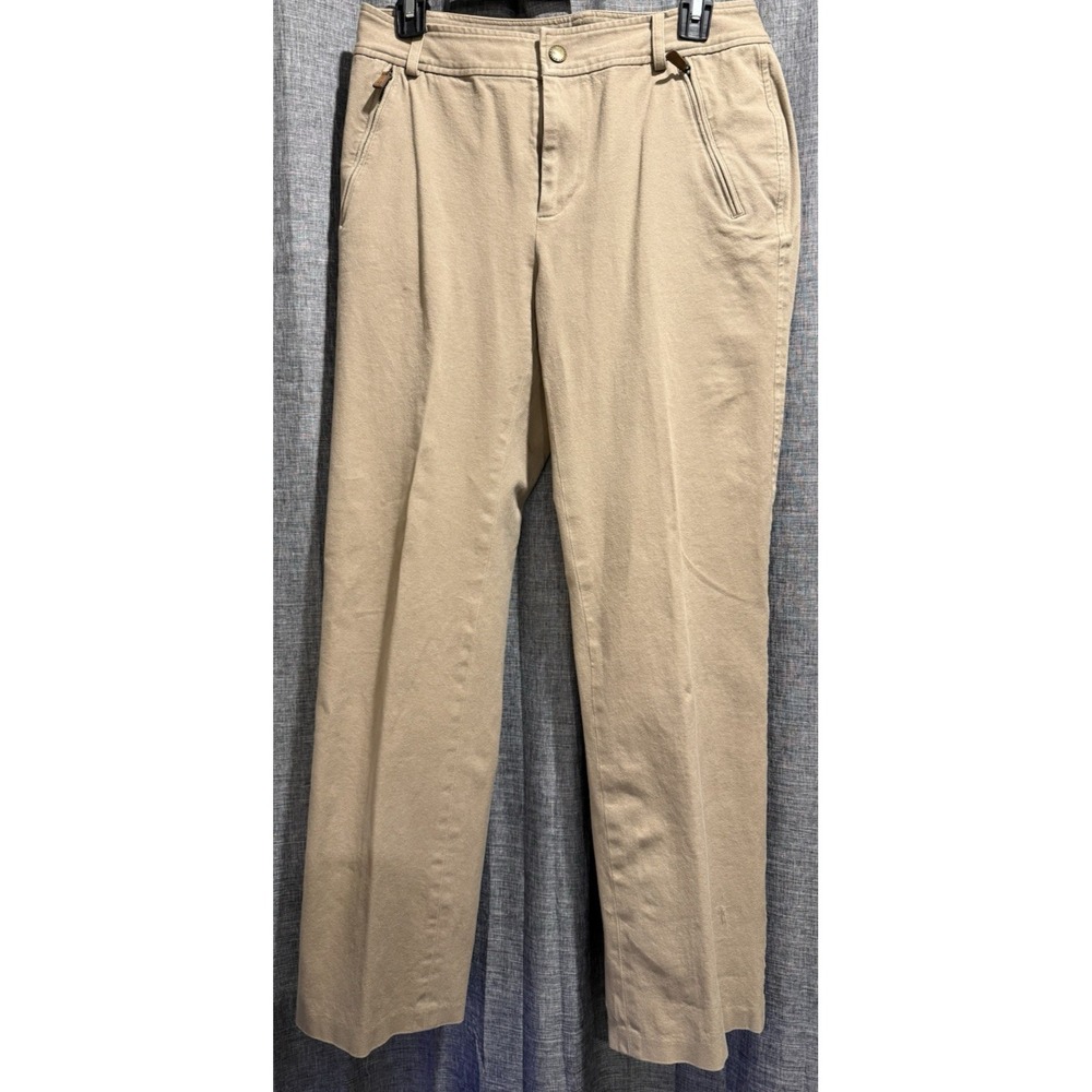 Lauren Ralph Lauren Tan Pants Women's Size 6 Slim Straight Zip Pockets